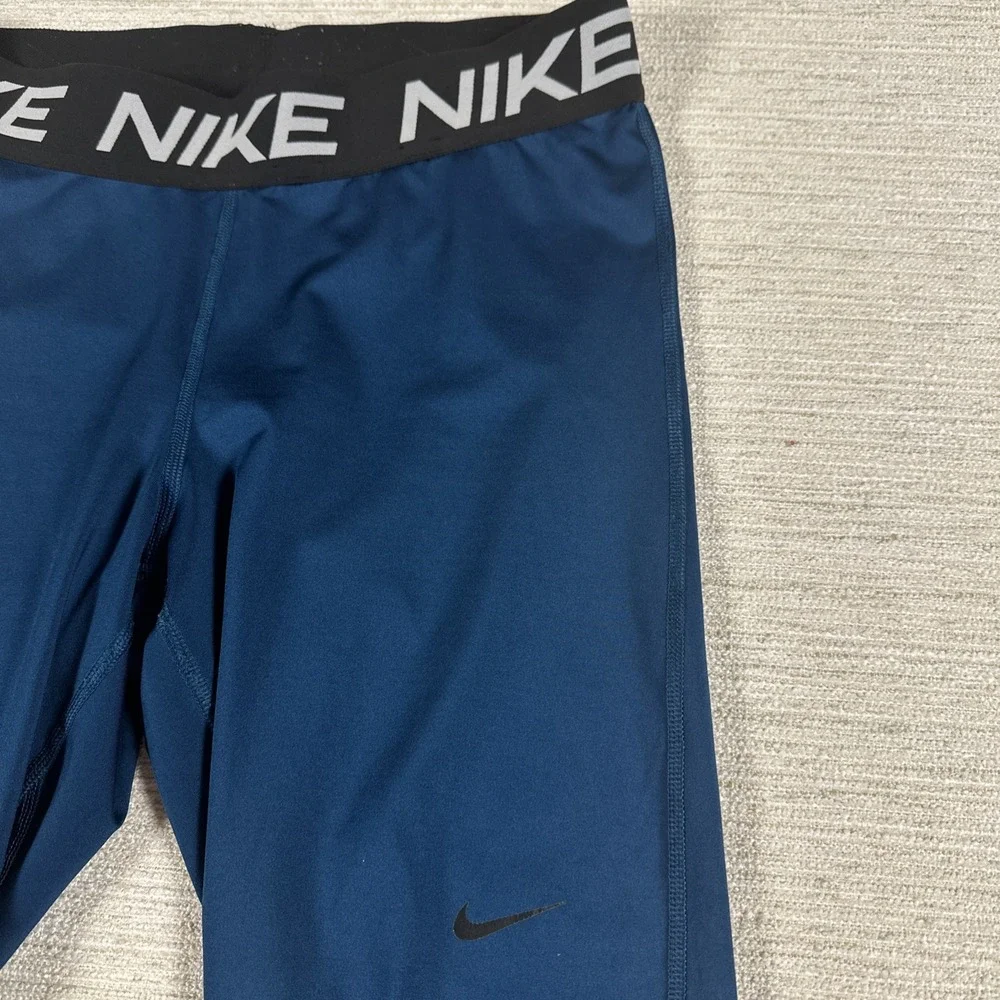 Nike Dri-FIT Cropped Leggings Capri Running Gym Yoga Training Blue L Athleisure